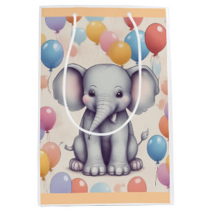 Cute Elephant Birthday Medium Gift Bag