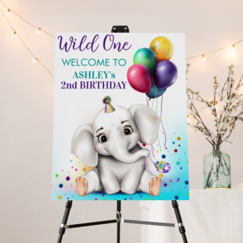 Cute Elephant Birthday Party Foam Board