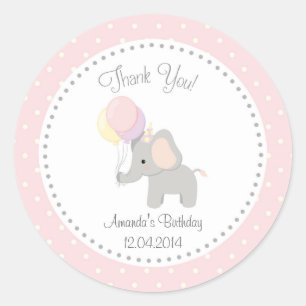 Cute Elephant Birthday Sticker