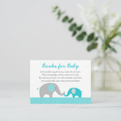 Cute Elephant Book Request Cards Teal & Grey (Standing Front)