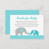Cute Elephant Book Request Cards Teal & Grey (Front/Back)