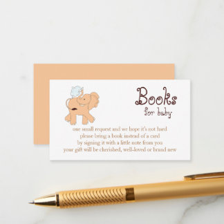 Cute Elephant Books for Baby Enclosure Card