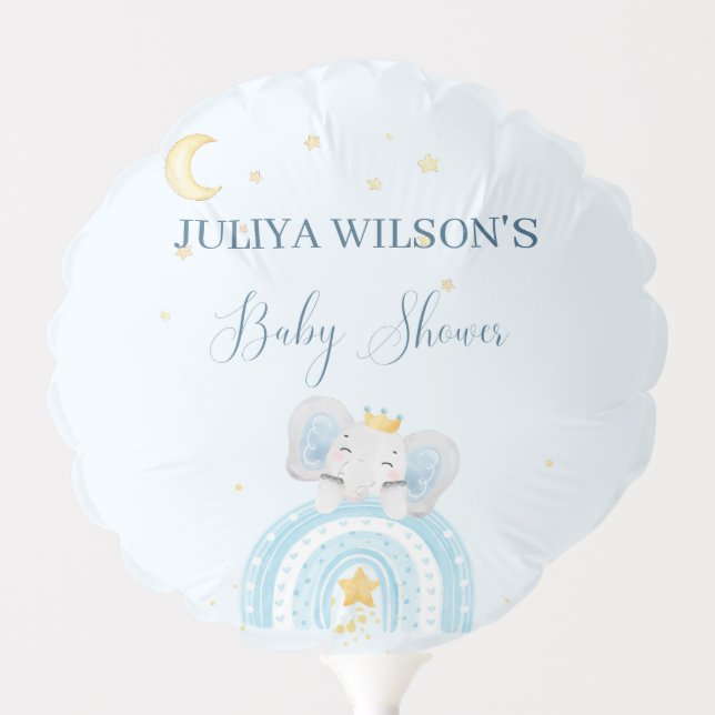 Cute elephant boy baby shower  balloon (Front)