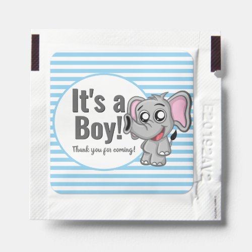 Cute Elephant Boy Baby Shower Party Favor Hand Sanitizer Packet