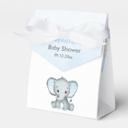 Cute Elephant Boy Balloons Baby Shower Favor Boxes