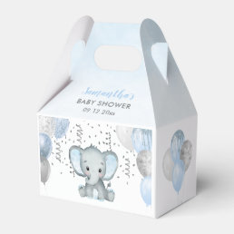 Cute Elephant Boy Balloons Baby Shower Favor Boxes