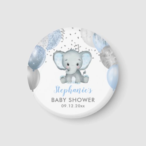 Cute Elephant Boy Balloons Baby Shower Magnet