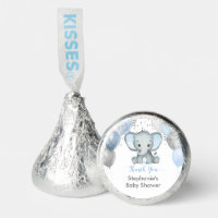 Cute Elephant Boy Balloons Baby Shower Thank You Hershey®'s Kisses®