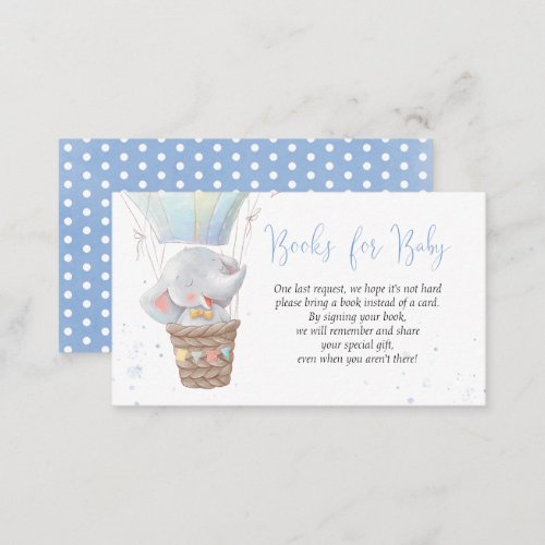 Cute Elephant Boy Books for Baby Enclosure Card