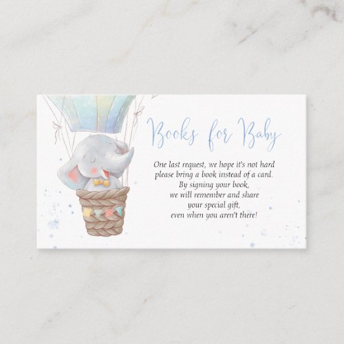 Cute Elephant Boy Books for Baby Enclosure Card