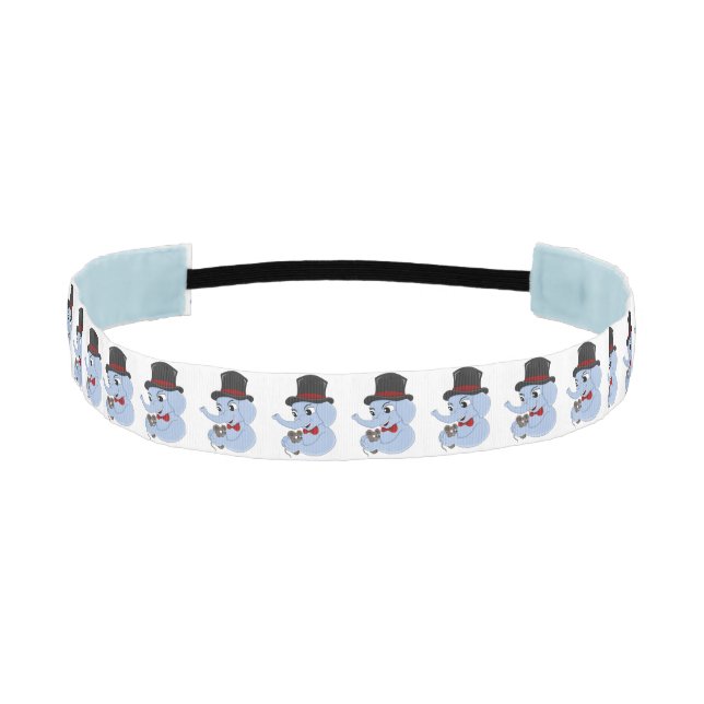 Cute elephant boy cartoon athletic headband (Front)