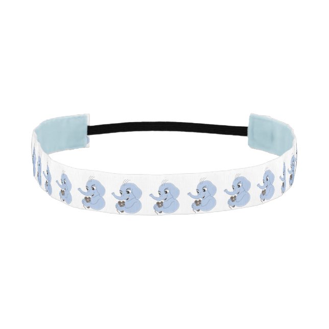 Cute elephant boy cartoon athletic headband (Front)