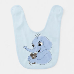 Cute elephant boy cartoon baby bib