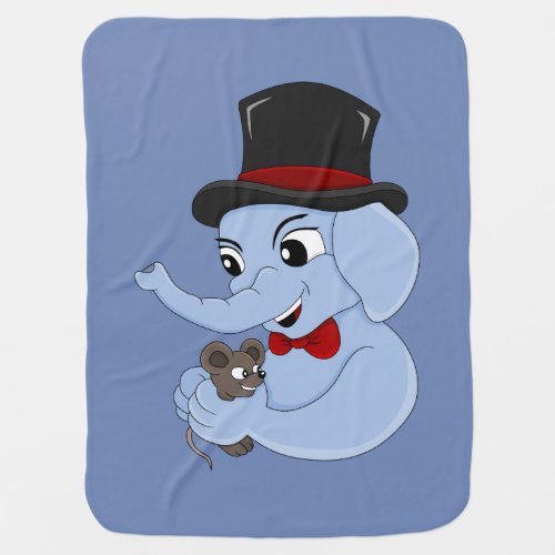 Cute elephant boy cartoon baby blanket
