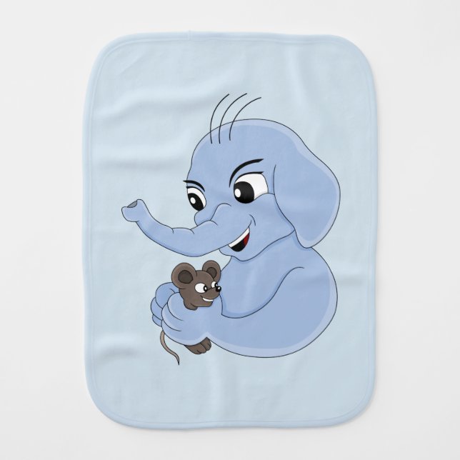 Cute elephant boy cartoon baby burp cloth (Front)