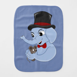 Cute elephant boy cartoon baby burp cloth