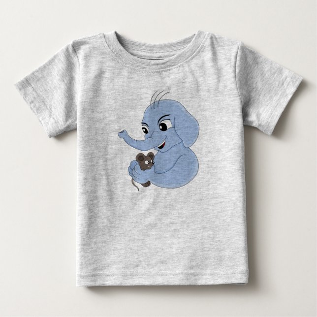 Cute elephant boy cartoon baby T-Shirt (Front)