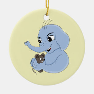 Cute elephant boy cartoon ceramic ornament