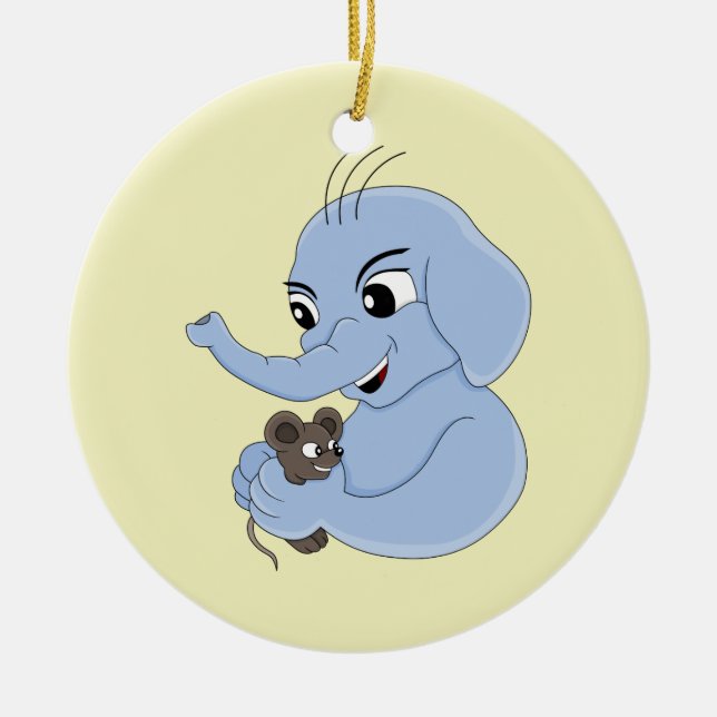 Cute elephant boy cartoon ceramic ornament (Front)