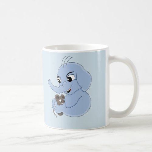 Cute elephant boy cartoon coffee mug