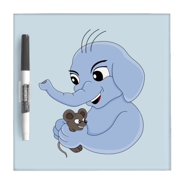 Cute elephant boy cartoon dry erase board (Front)