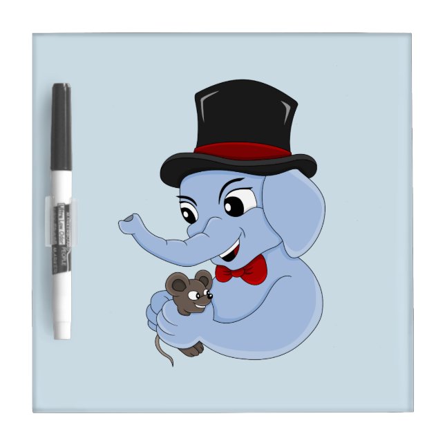 Cute elephant boy cartoon dry erase board (Front)