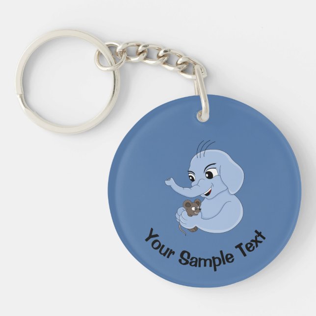 Cute elephant boy cartoon keychain (Front)