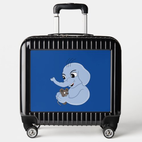 Cute elephant boy cartoon luggage