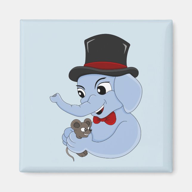 Cute elephant boy cartoon magnet (Front)