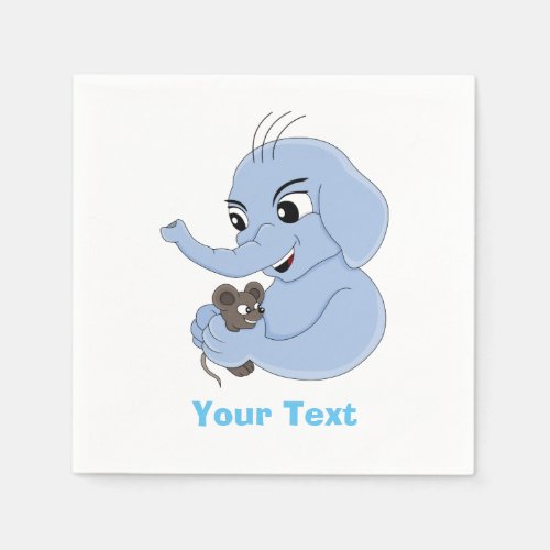 Cute elephant boy cartoon napkins