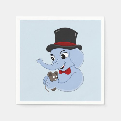 Cute elephant boy cartoon napkins