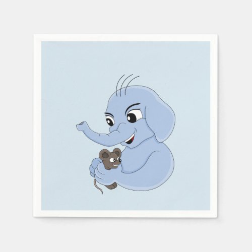 Cute elephant boy cartoon napkins