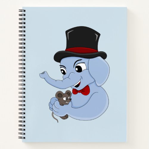 Cute elephant boy cartoon notebook