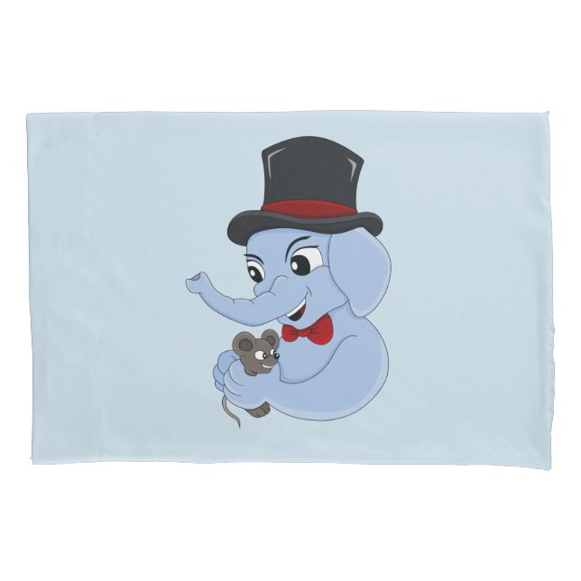 Cute elephant boy cartoon pillow case (Front)