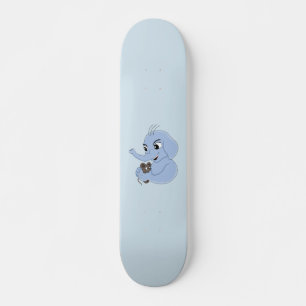 Cute elephant boy cartoon skateboard