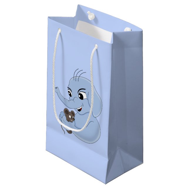 Cute elephant boy cartoon small gift bag (Front Angled)