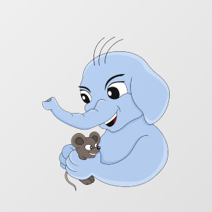 Cute elephant boy cartoon t wall decal 