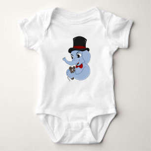 Cute elephant boy cratoon baby bodysuit