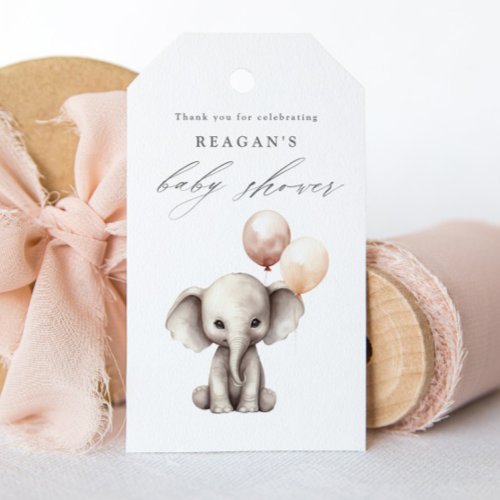 Cute Elephant Bridal Shower Thank You Favor Gift Tags