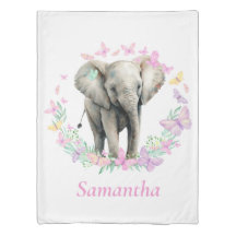 Cute Elephant Butterflies Girly Pink