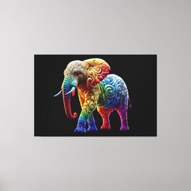 Cute Elephant Canvas Print (Front)