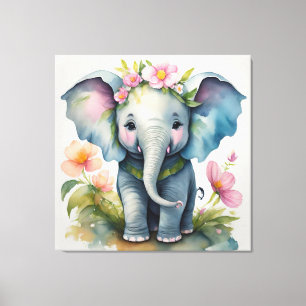 Cute Elephant Canvas Print