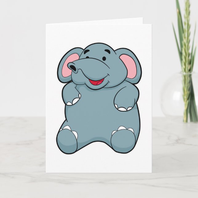 Cute Elephant Card (Front)