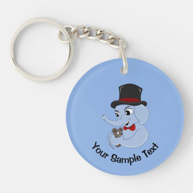 Cute elephant cartoon  keychain (Front)
