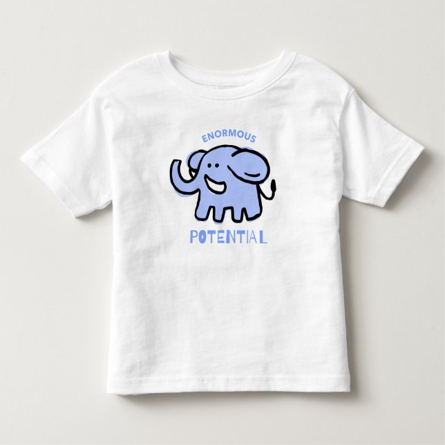 Cute Elephant Cartoon Toddler T-shirt (Front)