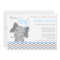 Cute Elephant Chevron Light Blue Baby Shower