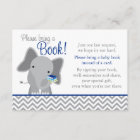 Cute Elephant Chevron Navy Blue Baby Shower Book