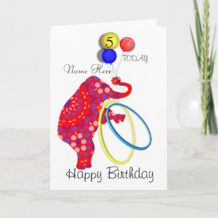 Cute Elephant Child's Personalised Birthday Card