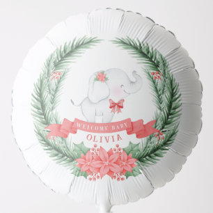 Cute Elephant Christmas Baby Shower Balloon