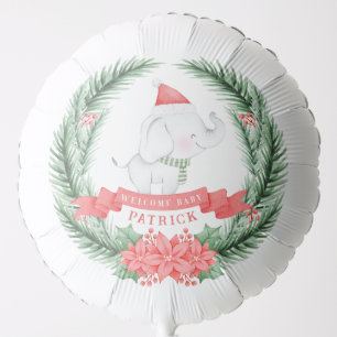 Cute Elephant Christmas Baby Shower Balloon